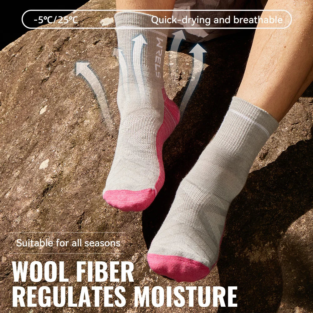WRELS 1/2/3 Paare Merinowolle Socken Thermische Warme Winter Hohe Elastische Dicke Wandersocken Feuchtigkeitsaufnahme Wollsport Socken
