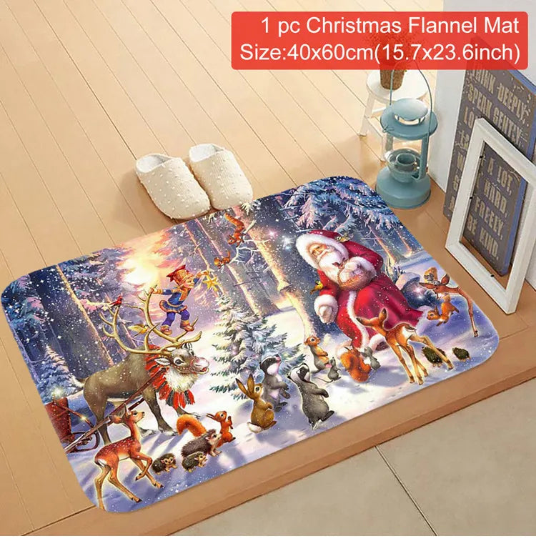 Weihnachts-Fußmatte Weihnachtsmann Outdoor-Teppich Frohe Weihnachten Dekorationen für Zuhause 2025 Navidad Weihnachtsornament Neujahr 2026