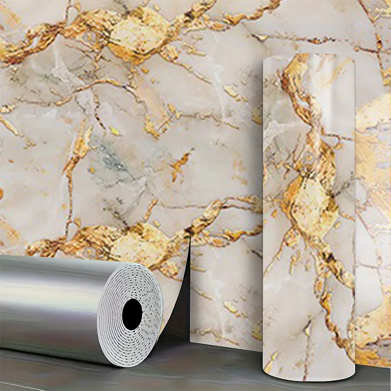 1 roll of imitation ceramic tile waterproof self-adhesive marble PVC wall sticker living room bedroom decoration sticker