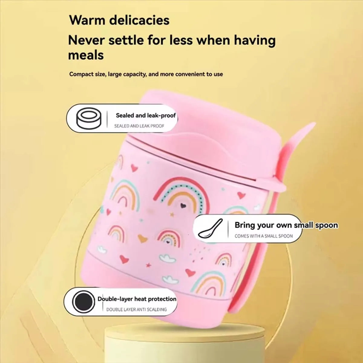 Pot alimentaire isotherme en acier inoxydable de 10 oz avec cuillère, récipient alimentaire isotherme étanche pour la soupe, pour étudiants, école, bureau, voyage, cuisine