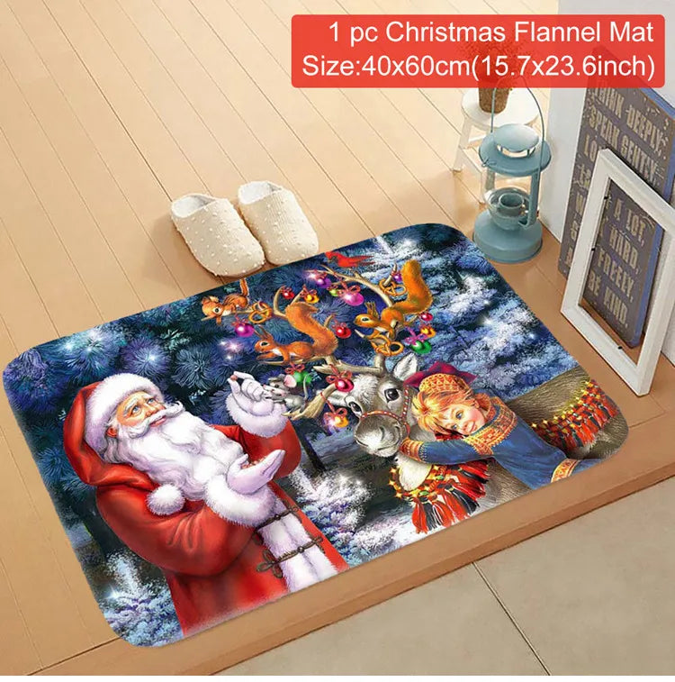 Weihnachts-Fußmatte Weihnachtsmann Outdoor-Teppich Frohe Weihnachten Dekorationen für Zuhause 2025 Navidad Weihnachtsornament Neujahr 2026