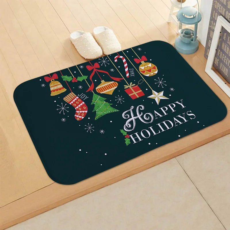 Weihnachts-Fußmatte Weihnachtsmann Outdoor-Teppich Frohe Weihnachten Dekorationen für Zuhause 2025 Navidad Weihnachtsornament Neujahr 2026