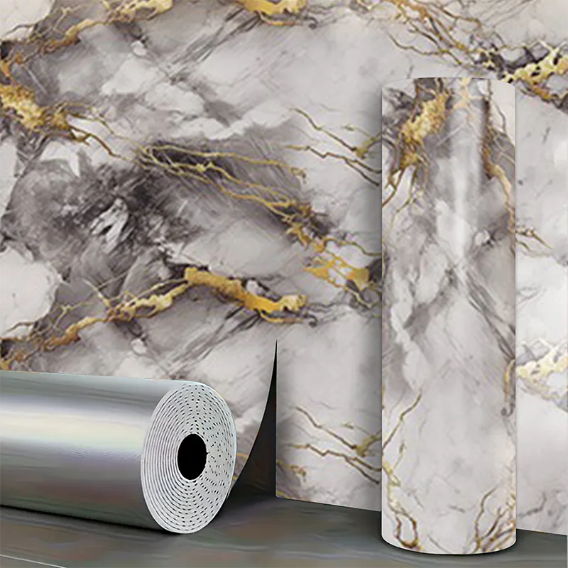 1 roll of imitation ceramic tile waterproof self-adhesive marble PVC wall sticker living room bedroom decoration sticker