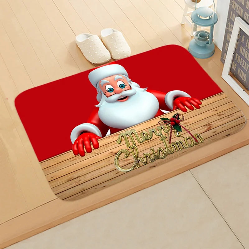 Weihnachts-Fußmatte Weihnachtsmann Outdoor-Teppich Frohe Weihnachten Dekorationen für Zuhause 2025 Navidad Weihnachtsornament Neujahr 2026