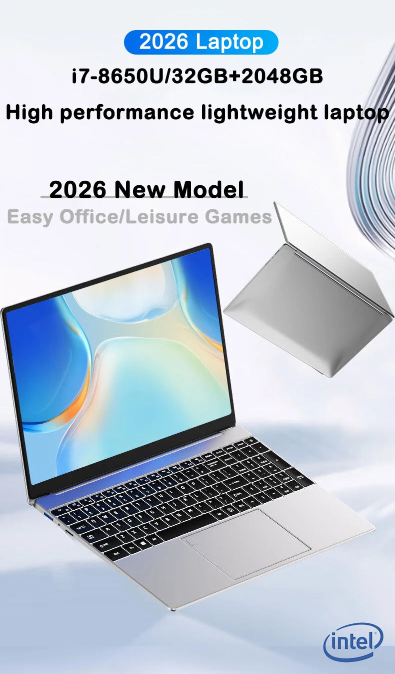 Neues Ultraflaches Notebook Intel Core i7 8650U 15,6" 32GB RAM 2TB SSD Gaming PC Office Lerncomputer PC Windows 11 Pro