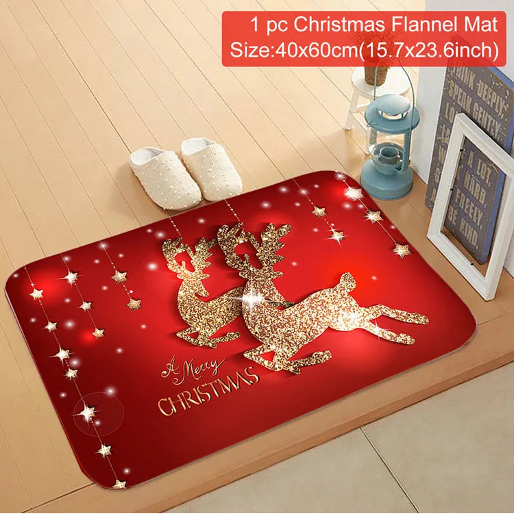 Weihnachts-Fußmatte Weihnachtsmann Outdoor-Teppich Frohe Weihnachten Dekorationen für Zuhause 2025 Navidad Weihnachtsornament Neujahr 2026
