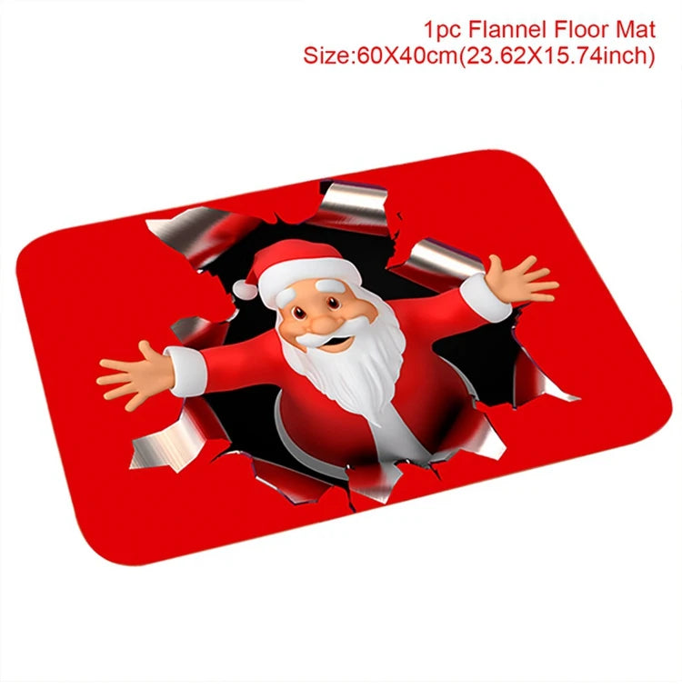 Weihnachts-Fußmatte Weihnachtsmann Outdoor-Teppich Frohe Weihnachten Dekorationen für Zuhause 2025 Navidad Weihnachtsornament Neujahr 2026