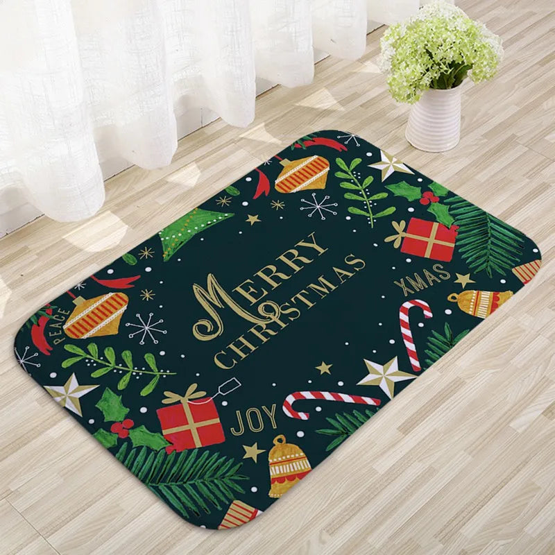 Weihnachts-Fußmatte Weihnachtsmann Outdoor-Teppich Frohe Weihnachten Dekorationen für Zuhause 2025 Navidad Weihnachtsornament Neujahr 2026