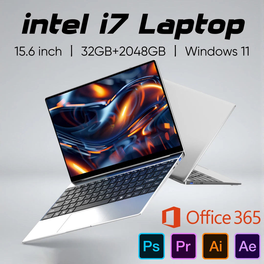 Neues Ultraflaches Notebook Intel Core i7 8650U 15,6" 32GB RAM 2TB SSD Gaming PC Office Lerncomputer PC Windows 11 Pro