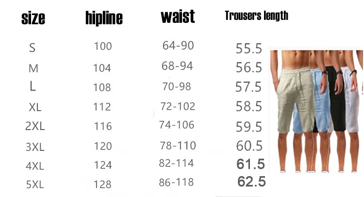 Pantalon Homme en Coton et Lin, Jogging Décontracté, Couleur Unie, Taille Élastique, Coupe Droite et Ample, Sport, Course, Grandes Tailles pour Homme