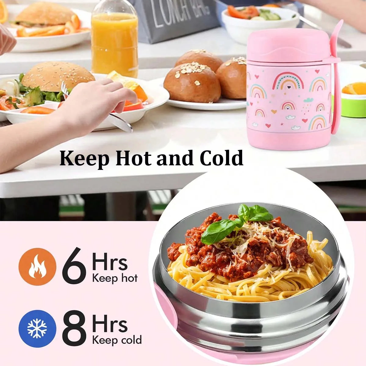 Pot alimentaire isotherme en acier inoxydable de 10 oz avec cuillère, récipient alimentaire isotherme étanche pour la soupe, pour étudiants, école, bureau, voyage, cuisine