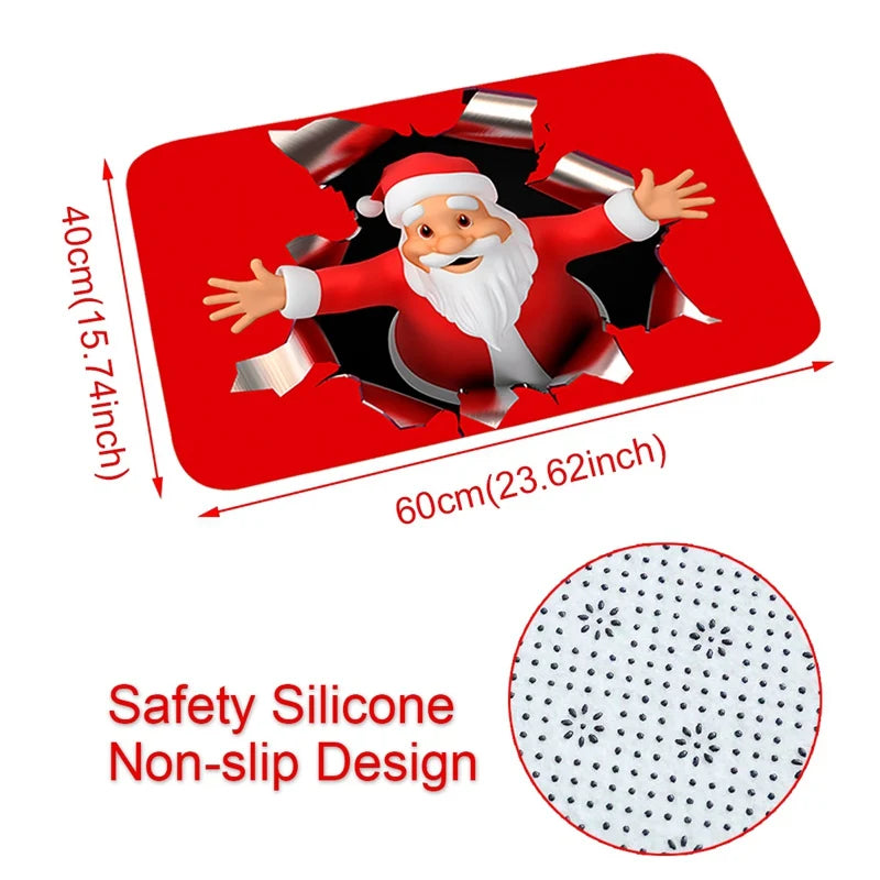 Weihnachts-Fußmatte Weihnachtsmann Outdoor-Teppich Frohe Weihnachten Dekorationen für Zuhause 2025 Navidad Weihnachtsornament Neujahr 2026