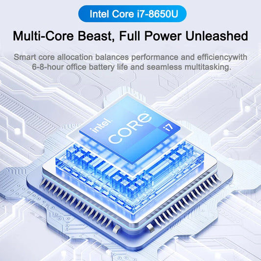 Neuer 15,6" Laptop Intel Core i7-8650U 32GB 2TB Gaming PC Ultra Slim Office Study Computer PC Windows 11 Pro 1920*1080 HD