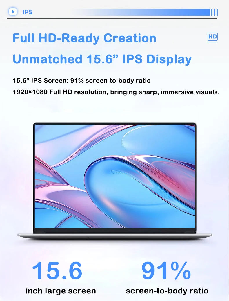 Neuer 15,6" Laptop Intel Core i7-8650U 32GB 2TB Gaming PC Ultra Slim Office Study Computer PC Windows 11 Pro 1920*1080 HD