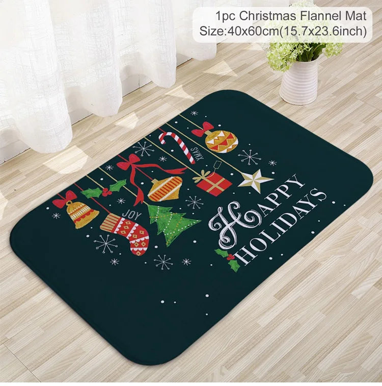 Weihnachts-Fußmatte Weihnachtsmann Outdoor-Teppich Frohe Weihnachten Dekorationen für Zuhause 2025 Navidad Weihnachtsornament Neujahr 2026