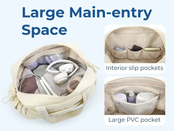 BAGSMART Sac de voyage pour femme avec compartiment étanche, sac de sport, sac de week-end, sac de cabine, sac Boston, sacs de plage étanches