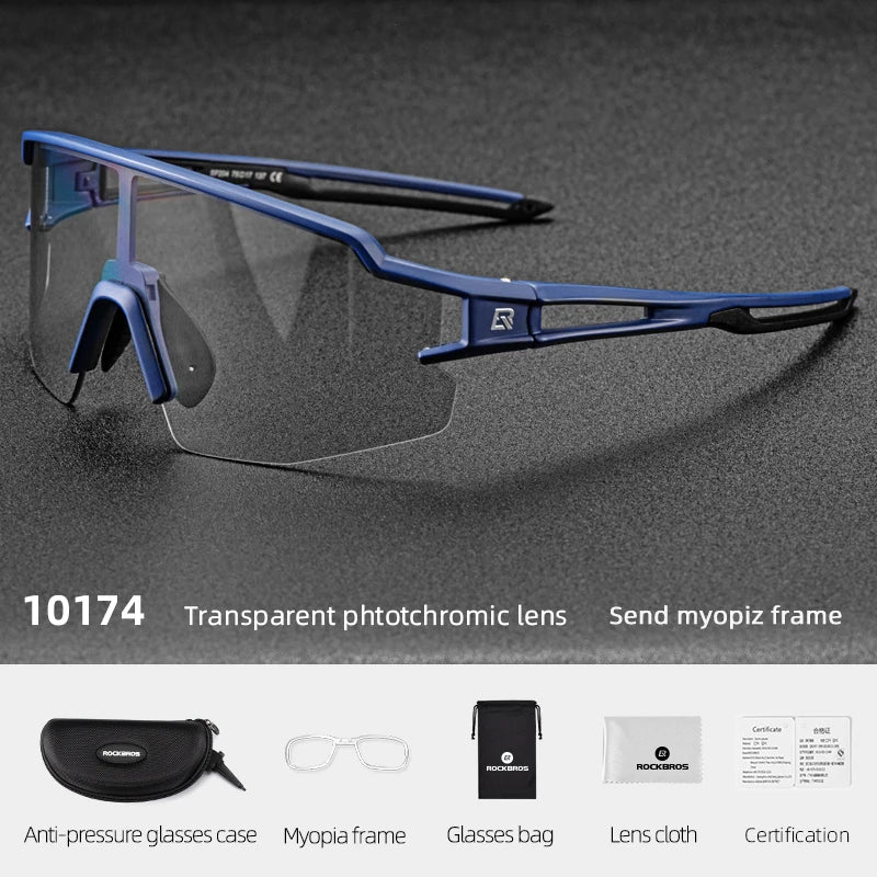 ROCKBROS Lunettes de cyclisme photochromiques Lunettes de vélo VTT Homme Lunettes de soleil Sport Lunettes de protection Cyclisme sur route