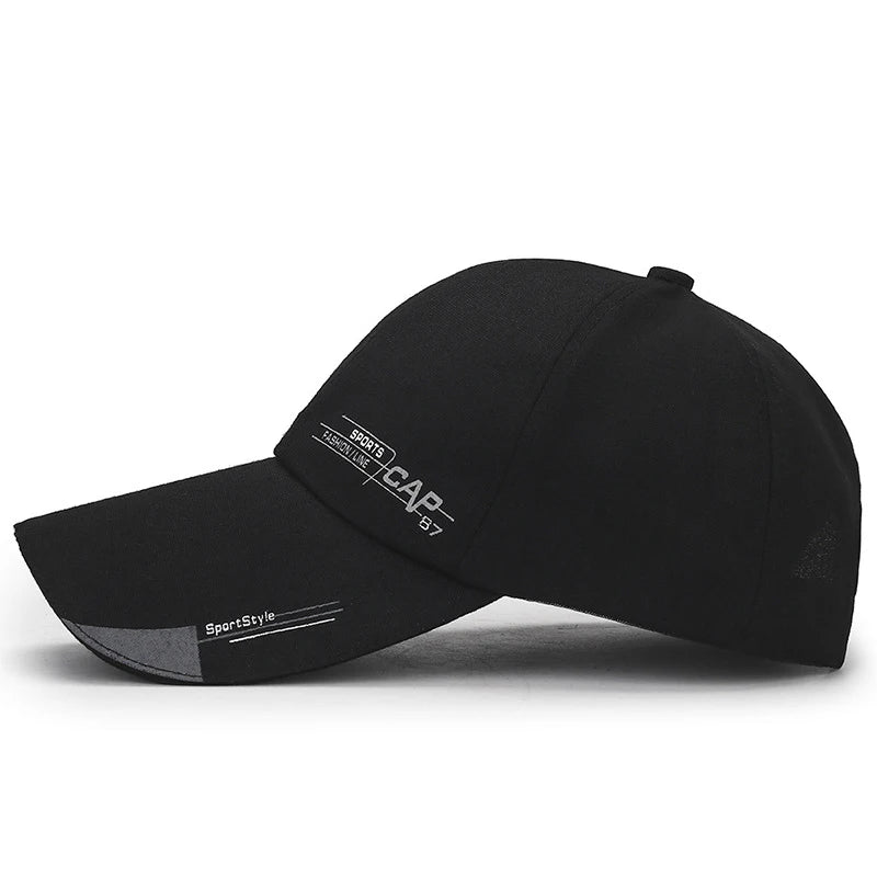 2024 Fashion Line Baseball Cap For Men Sports Cap Hat Fish Outdoor Long Visor Brim Shade Snapback Sun Hat Women's Summer Hat