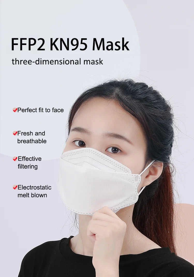10 Days Delivery! Approved FFP2 Mask Hygienic Safety Dust Respirator Reusable Adult Face Masks FPP2 Mascarillas KN95 Fish Mask