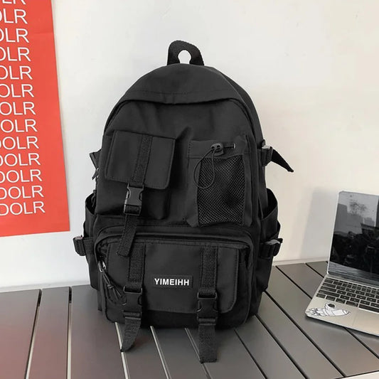 Mehrere Taschen Rucksack Herren Segeltuch Schnalle Designer Tasche Teenager Laptop Rucksäcke Studenten College Schultaschen Für Frauen
