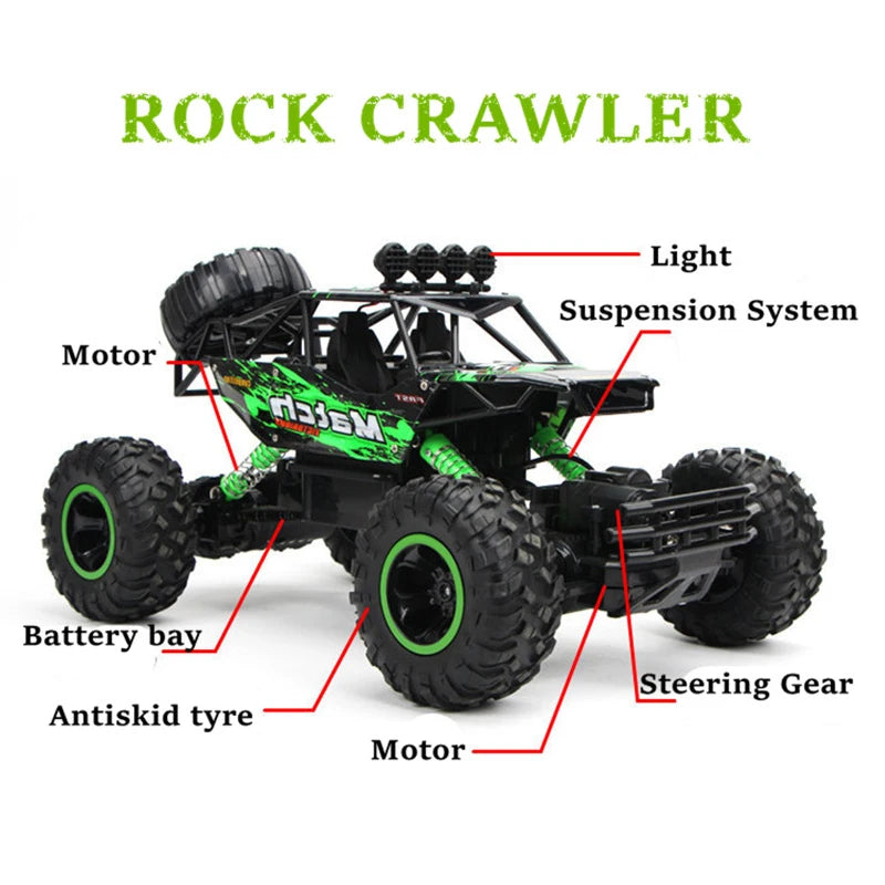 ZWN 1:12 / 1:16 4WD RC Auto mit LED-Lichtern 2.4G Funkfernsteuerung Autos Buggy Offroad-Kontroll-LKWs Jungen Spielzeug für Kinder