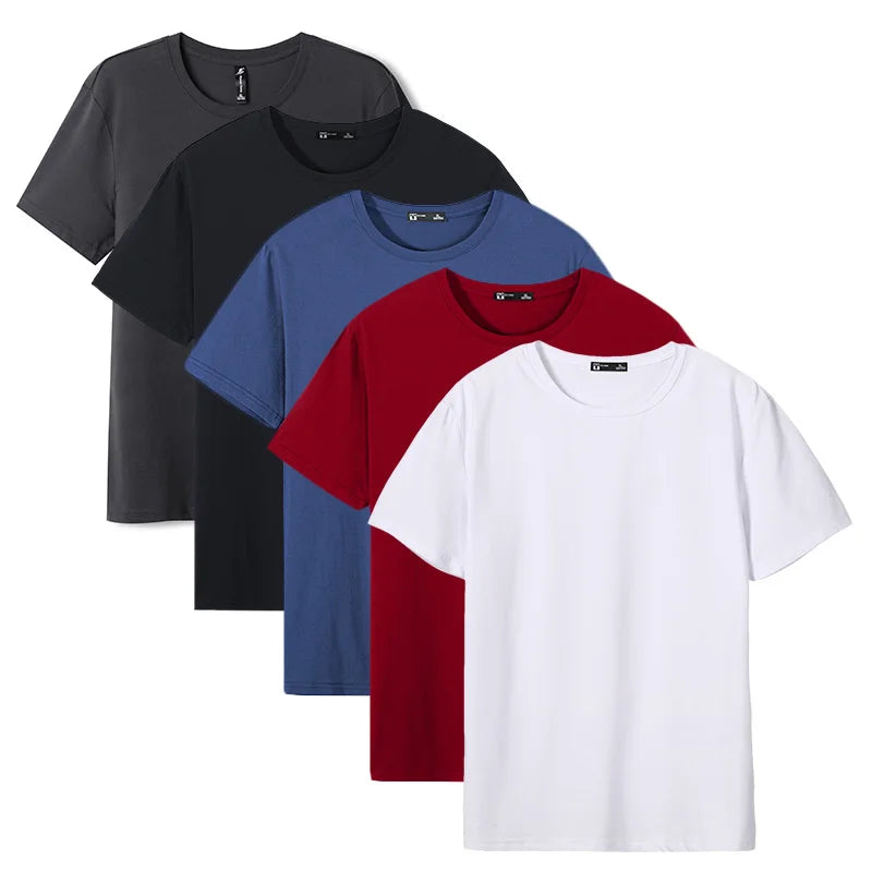 Pioneer Camp 5er-Set Einfaches Herren-T-Shirt Unifarben 100% Baumwolle T-Shirts Herren Neu eingetroffen Kurzarm Herren T-Shirt Einfach Täglich Casual