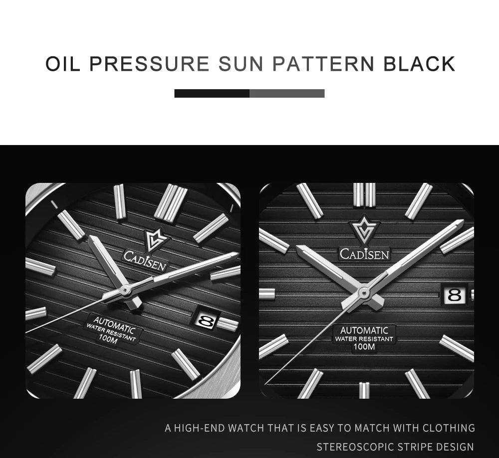 CADISEN Taucheruhr Retro Luxus Saphirglas MIYOTA 8215 Deutscher Designer Herren Automatikuhr Mechanisch 10Bar Wasserdicht Leuchtend