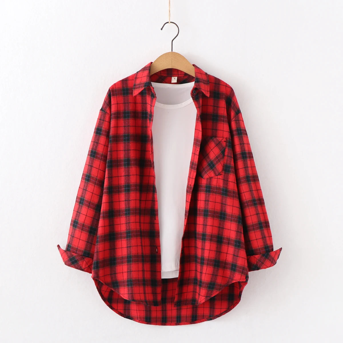 2024 Automne Nouvelle Chemise à Carreaux Ample pour Femme Marque Excellente Qualité Blouses et Hauts Design Décontracté Frais Chemises à Manches Longues pour Femme
