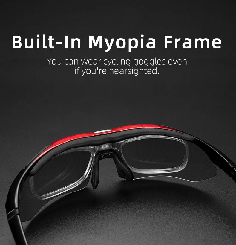 ROCKBROS Cycling Polarized glasses Bike Sunglasses Outdoor Sports Sunglasses MTB PC Goggles Eyewear 5/3 Lens Bicycle Accessory