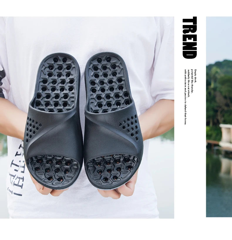 Cla. de Homme Sandales Antidérapantes Massage d'Été Claquettes de Bain Chaussures de Plage pour Hommes