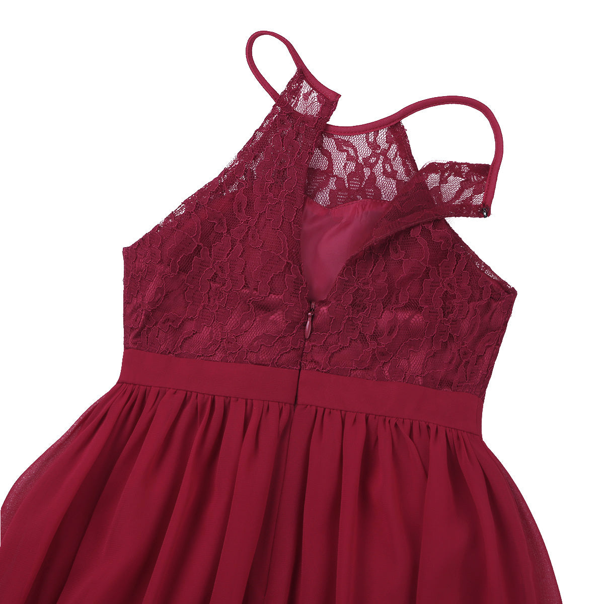 Robe de demoiselle d'honneur en mousseline florale avec découpe au dos pour enfants, tenue de fête d'anniversaire ou de mariage pour filles