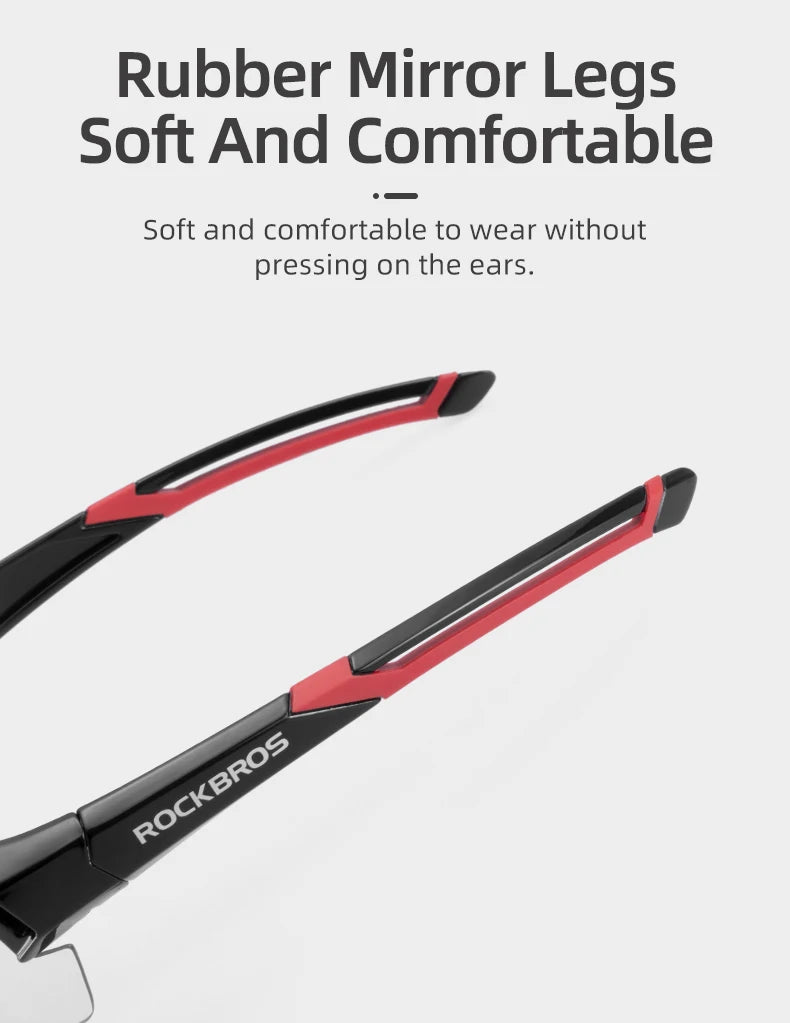 ROCKBROS Lunettes de cyclisme photochromiques Lunettes de vélo VTT Homme Lunettes de soleil Sport Lunettes de protection Cyclisme sur route