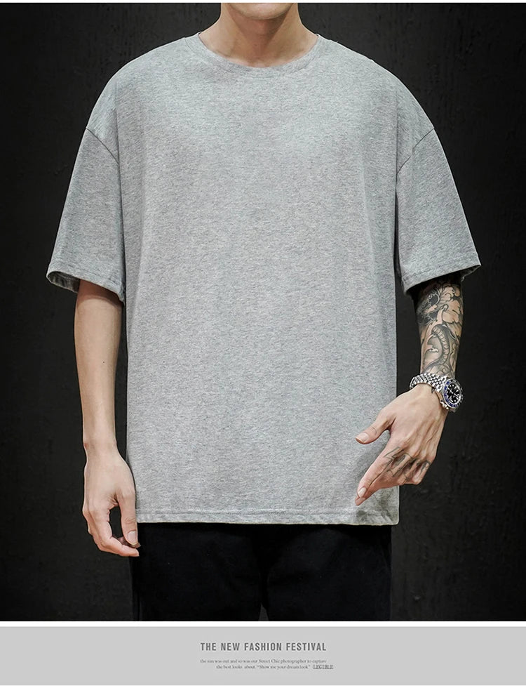 LEGIBLE 2025 Sommer Herren T-Shirt Lässiges lockeres Baumwoll-Kurzarm-T-Shirt Herren Oberteil T-Shirt Herren
