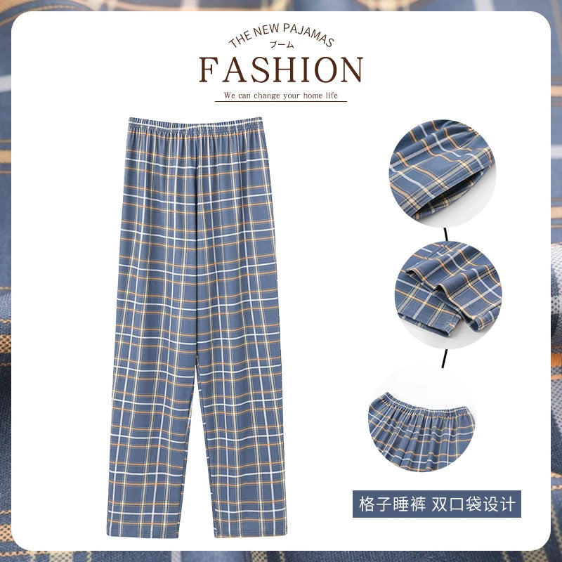 Nouveau style Vente chaude Coton carreaux Pyjama Pantalon pour Adultes Ameublement Coton Pantalon Coton Pyjama Homme Bas de sommeil Vêtements d'intérieur