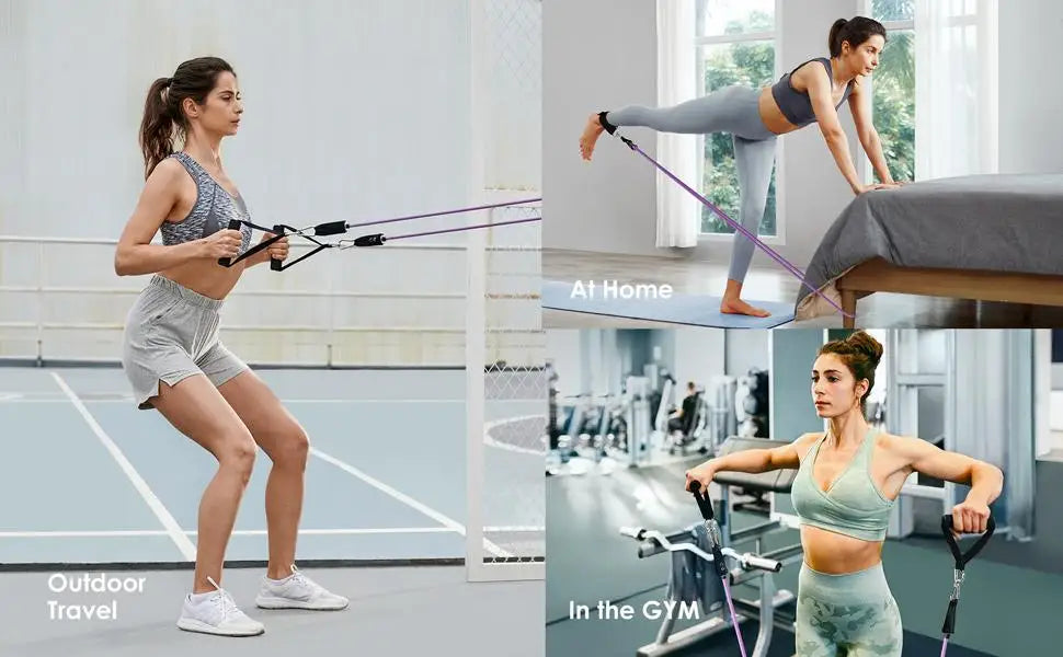 360lbs Fitness Übungen Widerstandsbänder Set Elastische Tubes Zugseil Yogaband Trainingsausrüstung für Zuhause Fitnessstudio Gewicht