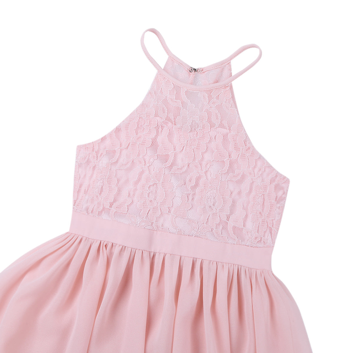 Robe de demoiselle d'honneur en mousseline florale avec découpe au dos pour enfants, tenue de fête d'anniversaire ou de mariage pour filles