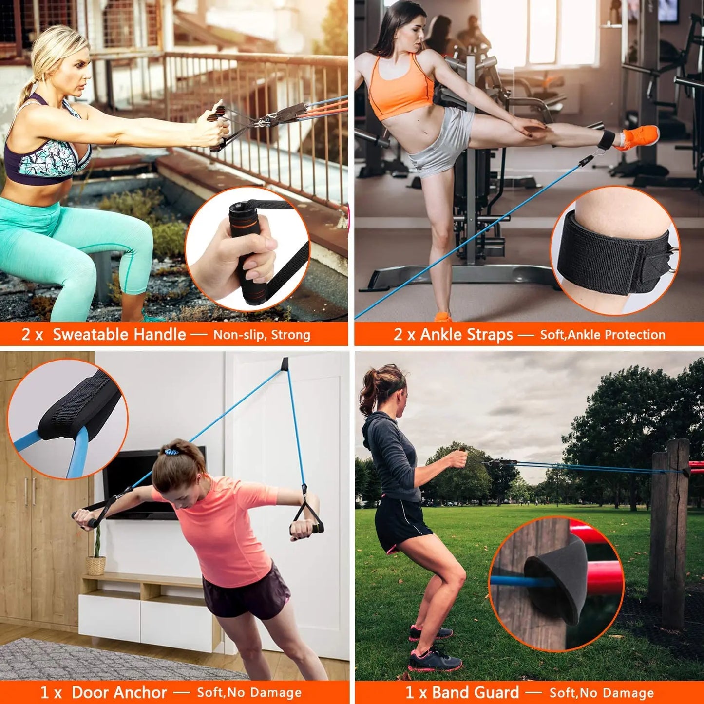 360lbs Fitness Übungen Widerstandsbänder Set Elastische Tubes Zugseil Yogaband Trainingsausrüstung für Zuhause Fitnessstudio Gewicht