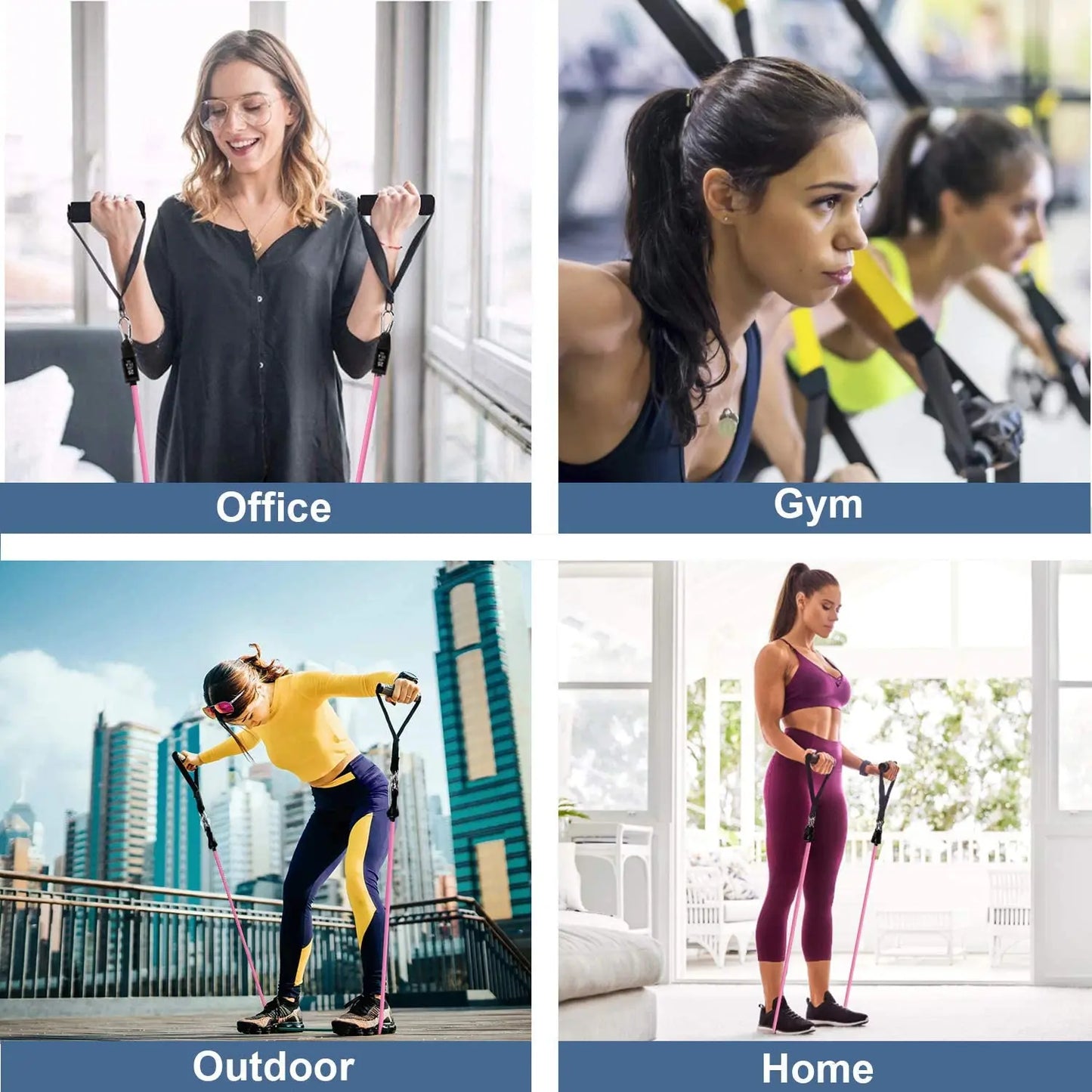 360lbs Fitness Übungen Widerstandsbänder Set Elastische Tubes Zugseil Yogaband Trainingsausrüstung für Zuhause Fitnessstudio Gewicht