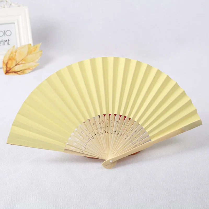 Éventails pliants portables en papier et bambou, blancs, à faire soi-même, pour la calligraphie, la peinture, décoration de mariage, cadeaux de mariage