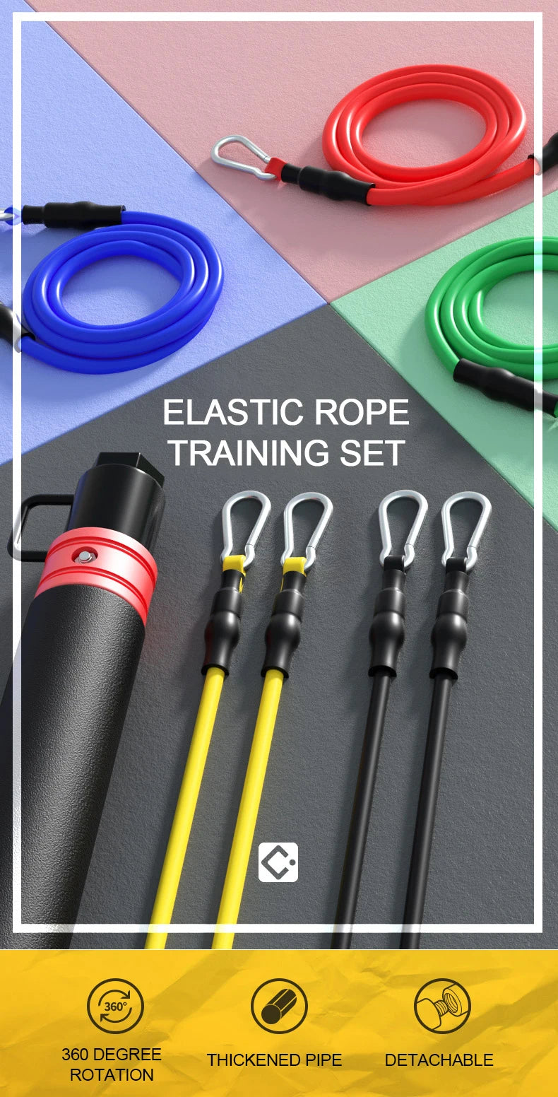 Fitness Widerstandsgummi Yoga Elastisches Band Upgrade Trainingsstange Set Pilates Training Übungsfitnessgeräte Zugseil