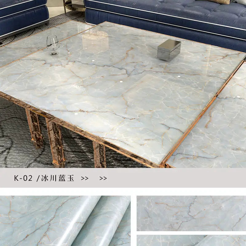 Marble Vinyl Film DIY Self Adhesive Wallpaper Bathroom Kitchen Cupboard Countertops Contact Paper PVC Waterproof Wall Stickers