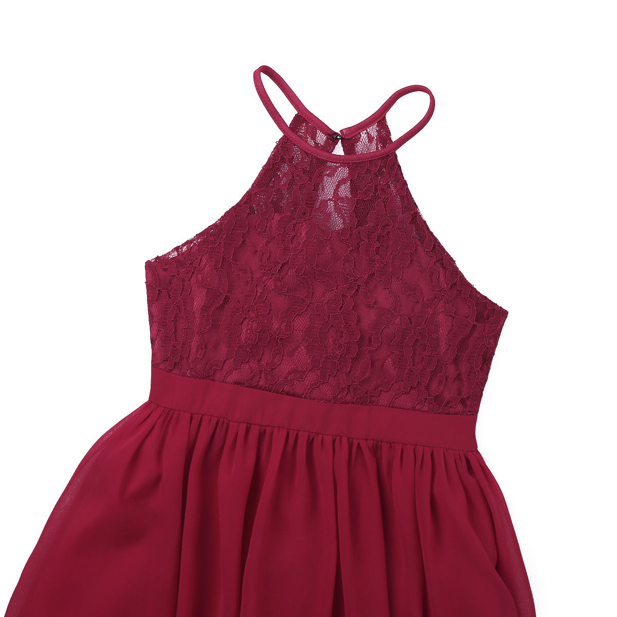 Robe de demoiselle d'honneur en mousseline florale avec découpe au dos pour enfants, tenue de fête d'anniversaire ou de mariage pour filles