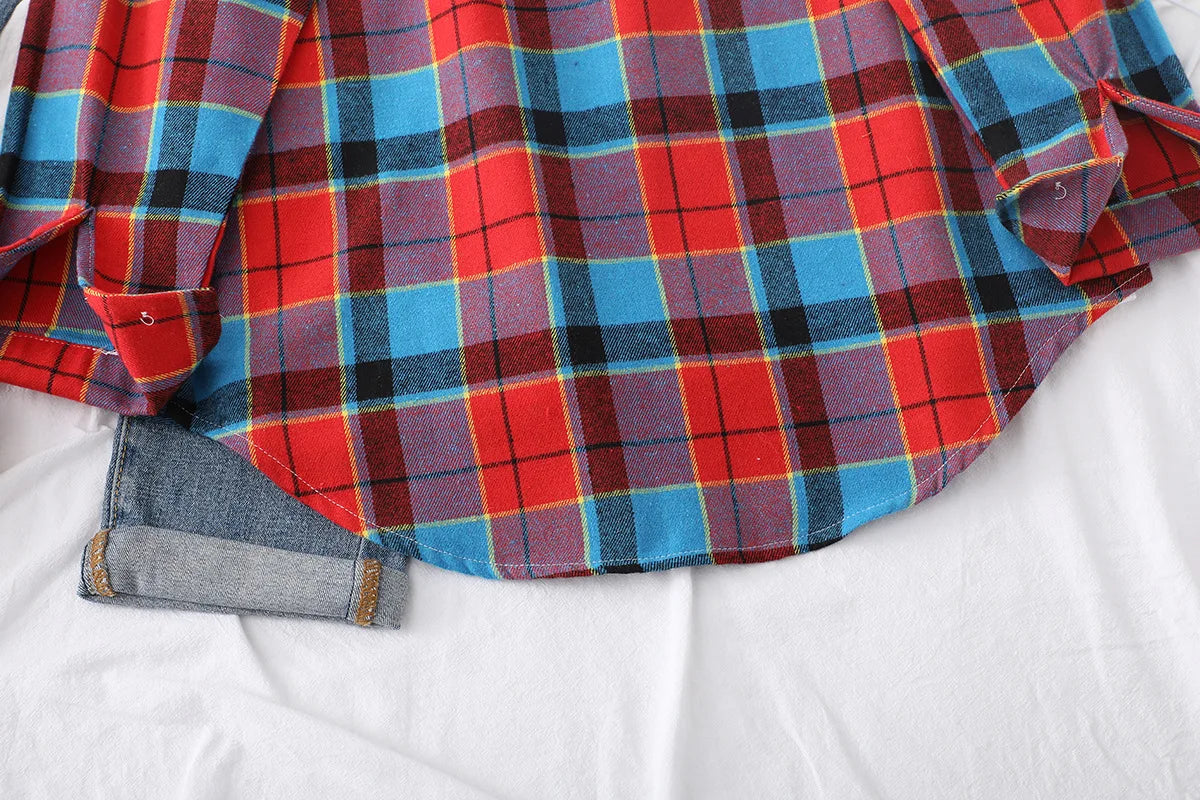 Women's Plaid Shirt 2025 New Ladies Loose Casual Blouse and Tops Fresh College Style Female Long Sleeve Shirts Women Clothes