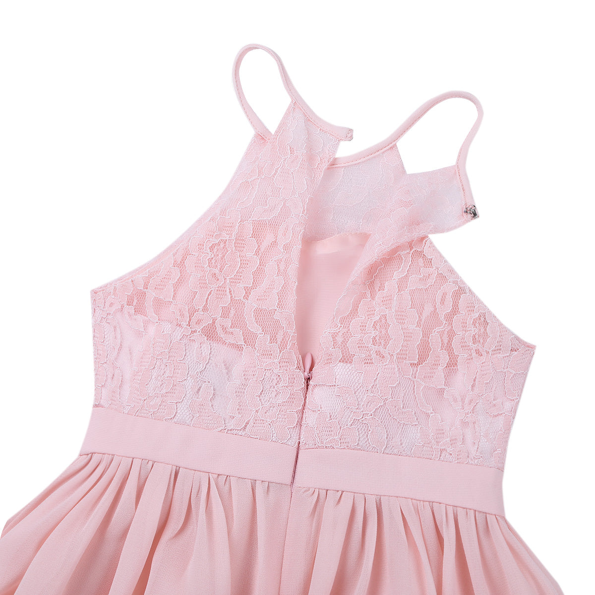 Robe de demoiselle d'honneur en mousseline florale avec découpe au dos pour enfants, tenue de fête d'anniversaire ou de mariage pour filles