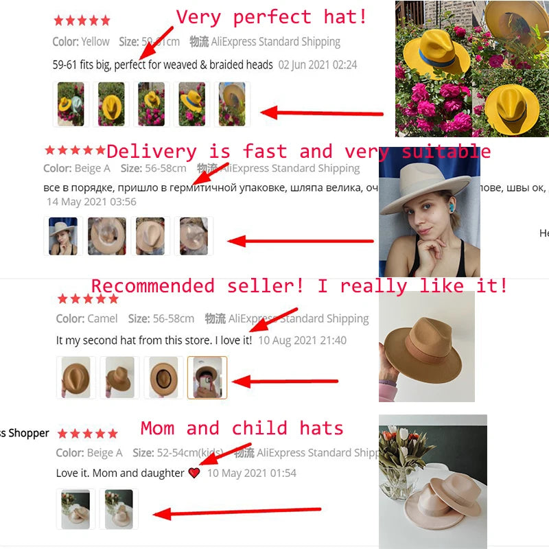 Chapeau Fedora Femme Chapeaux d'hiver pour femmes Bande de ruban Chapeau homme Large bord Classique Beige Mariage Eglise Chapeau melon Nouvelle casquette chapeau femme
