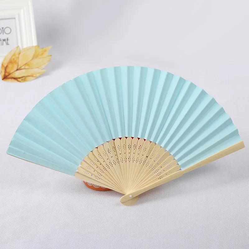 Éventails pliants portables en papier et bambou, blancs, à faire soi-même, pour la calligraphie, la peinture, décoration de mariage, cadeaux de mariage