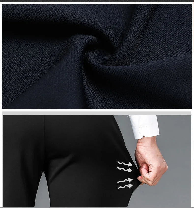 Herren große Größen klassische Anzughose hohe Elastizität knitterarm elegant leger gerades Bein Business Alltagshose