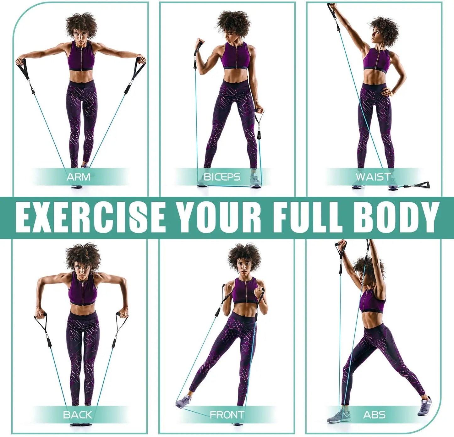Kit de barre Pilates avec bandes de résistance Barre de yoga multifonctionnelle Kit de barre de résistance portable pour la maison pour des entraînements complets du corps