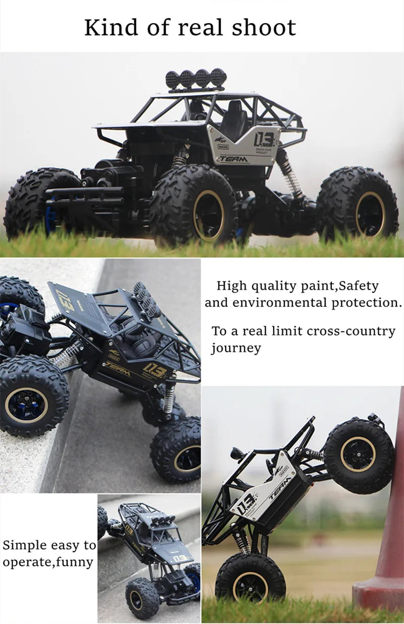 ZWN 1:12 / 1:16 4WD RC Auto mit LED-Lichtern 2.4G Funkfernsteuerung Autos Buggy Offroad-Kontroll-LKWs Jungen Spielzeug für Kinder