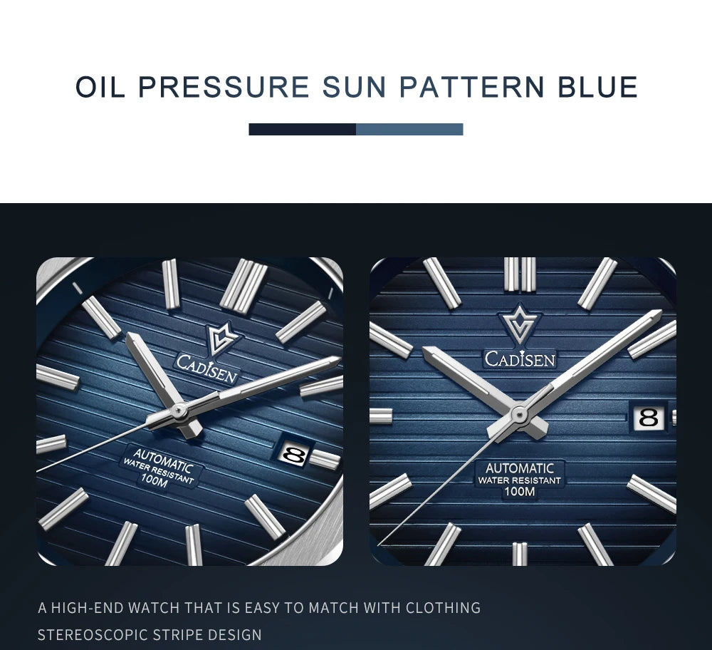 CADISEN Taucheruhr Retro Luxus Saphirglas MIYOTA 8215 Deutscher Designer Herren Automatikuhr Mechanisch 10Bar Wasserdicht Leuchtend